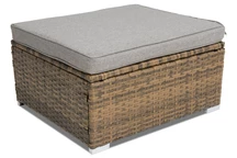 Repose-pieds Roma en techno rotin pour jardin marron Garden Point