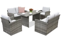 Salon de jardin Monaco Apetito 6 Garden Point gris
