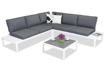 Salon de jardin angle Lisbona Garden Point blanc