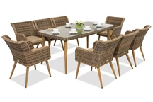 Salon de jardin en rotin Cordoba pour 8 personnes Garden Point marron