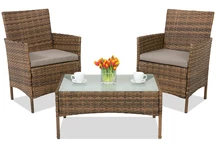 Salon de jardin en techno rotin Calabria Premium Terrace Garden Point marron