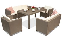 Salon de jardin en technorotin Colorado Apetito 7 cappuccino Bica
