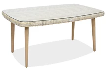 Table Bilbao  en techno rotin pour terrasse sable Garden Point