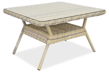 Table Toledo beige en techno rotin carrée Garden Point