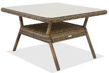 Table Toledo brun en techno rotin carrée Garden Point