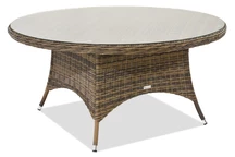 Table Toledo brun en techno rotin ronde Garden Point