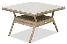 Table Toledo cappuccino en techno rotin carrée  Garden Point