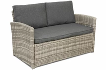 Canapé deux places en technorattan Monaco Garden Point gris clair