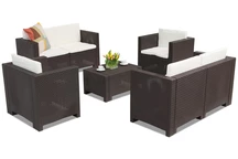 Ensemble de 6 meubles en rotin marron Colorado Coffee Bica