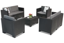 Ensemble de meubles en résine tressée Colorado Coffee 6 anthracite Bica