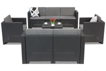 Ensemble de meubles en résine tressée pour le jardin Colorado Coffee Box 7 anthracite Bica