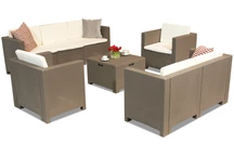 Ensemble de meubles en résine tressée pour le jardin Colorado Coffee Box 7 cappuccino Bica