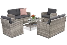 Salon de jardin Monaco Coffee 6 Garden Point gris clair