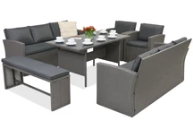 Salon de jardin en rotin Marseille Apetito 10 Garden Point anthracite