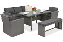 Salon de jardin en rotin Marsylia Garden Point anthracite