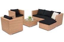 Salon de jardin en rotin Roma Corner 6 Garden Point cappuccino
