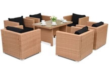 Salon de jardin en rotin Roma Premium 6 Garden Point cappuccino