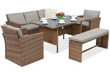 Salon de jardin en rotin synthétique Marsylia Garden Point marron