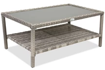 Table basse en poly rotin gris clair Monaco Garden Point