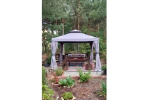Rideaux gris pour le pavillon Valencia 3x3 m de Garden Point
