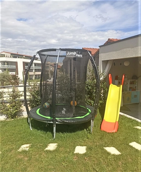 Trampoline de jardin haut de gamme avec filet intérieur 183cm Jump Hero 6FT