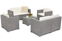 Ensemble de 6 meubles en rotin gris Colorado Coffee Bica