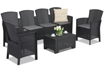 Ensemble de canapés en polyrotin Lido Coffee 6 Max anthracite Bica