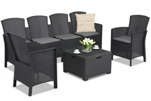 Ensemble de canapés en polyrotin Lido Coffee Box Max 6 anthracite Bica