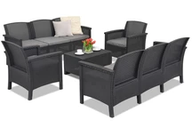 Ensemble de meubles en technorotin Venezia Coffee 8 anthracite Bica