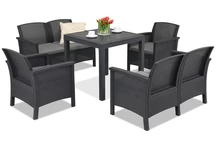 Ensemble en rotin avec table Venezia Dallas Comida 6 anthracite Bica