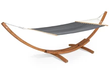 Hamac avec support en bois Kiwi Garden Point gris