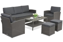 Meubles de jardin Monaco Coffee 5 + 2 poufs Garden Point anthracite