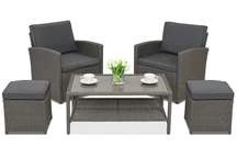 Meubles de jardin Monaco Terrasse + 2 poufs Garden Point anthracite