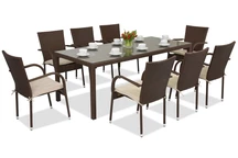 Meubles en résine tressée pour le jardin Milan pour 8 personnes avec une grande table Garden Point