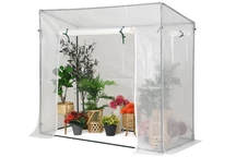 Mini serre en aluminium pour tomates 2 x 0,8 m Garden Point blanc