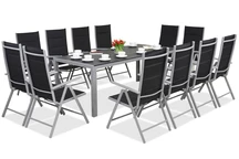Mobilier d'extérieur en aluminium avec une grande table Polywood Verona pour 12 personnes Garden Point