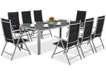 Mobilier d'extérieur en aluminium avec une grande table Polywood Verona pour 8 personnes Garden Point