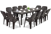Mobilier de jardin Bergen/Marne pour 12 personnes Bica marron