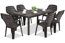 Mobilier de jardin Bergen/Marne pour 6 personnes Bica marron