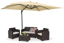 Parasol de jardin beige Sienne 3x4m Garden Point