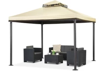 Pavillon de jardin crème Valencia 3x3m Garden Point