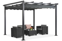 Pergola de terrasse autoportante Teneryfa 3 x 3m grise Garden Point