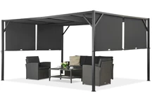 Pergola de terrasse métallique Santorini 3 x 4 m grise Garden Point