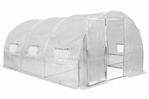 Polytunnel avec cadre métallique 3x4,5 m Garden Point blanc avec porte