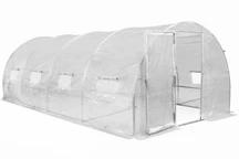 Polytunnel avec cadre métallique 3x6m Garden Point blanc avec porte