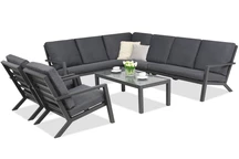 Salon de jardin Braga Corner 7 Garden Point en aluminium anthracite