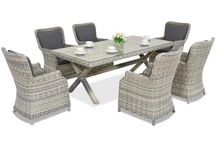 Salon de jardin London Garden Point en techno rotin anthracite
