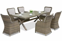 Salon de jardin London Garden Point en techno rotin cappuccino