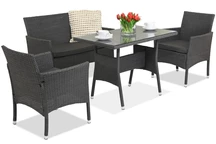 Salon de jardin Valetta Garden Point en techno rotin anthracite