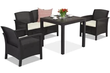 Salon de jardin en rotin marron Venezia Dallas Apetito 4 Bica